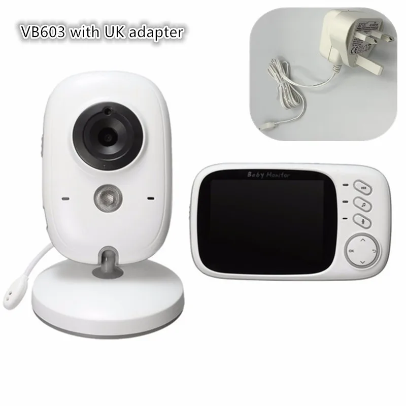 UK Plug VB603, видео, радионяня, 2,4G, беспроводная, с 3,2 дюймовым ЖК-дисплеем, 2 способа аудио разговора, ночное видение, камера наблюдения, камера безопасности, няня - Цвет: UK Plug