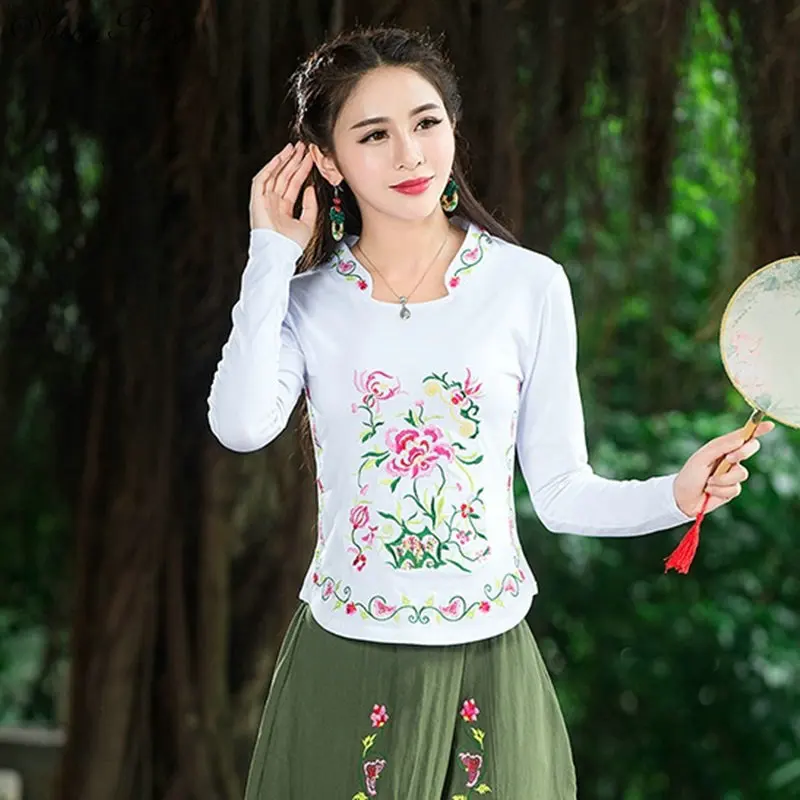 Топ чонсам традиционная китайская одежда для женщин женская рубашка с длинным