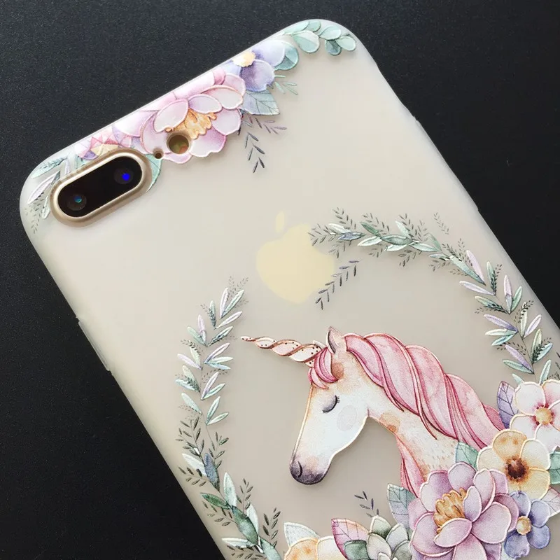 Чехол Kerzzil с милым единорогом фламинго для iPhone 7 6 6S Plus мягкий чехол из ТПУ милыми