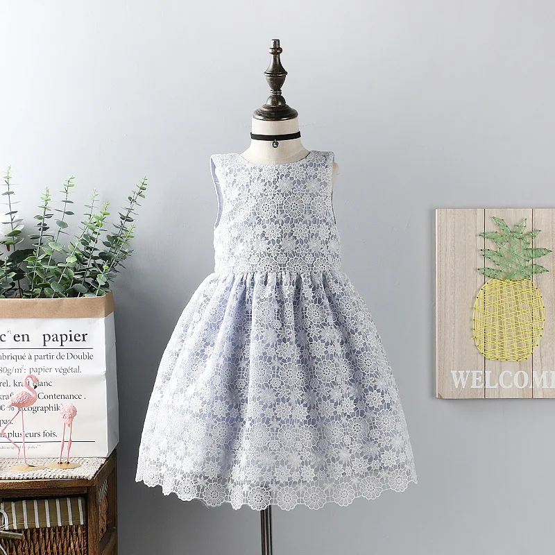 Летнее белое кружевное платье для маленьких девочек Эксклюзивная одежда детей