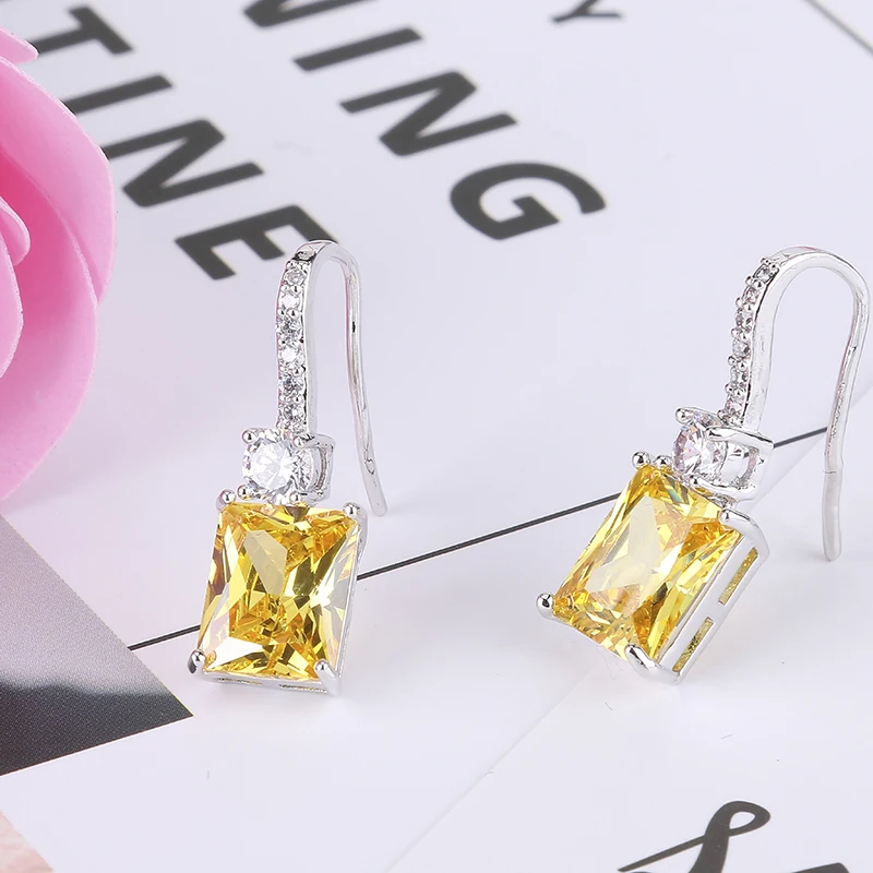 Серьги подвески женские в виде растений с фианитами|dangle earrings|earrings forcubic zirconia earrings |