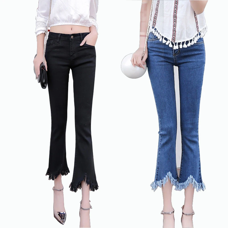 Женские расклешенные джинсы-бойфренды облегающие пикантные джинсы с высокой