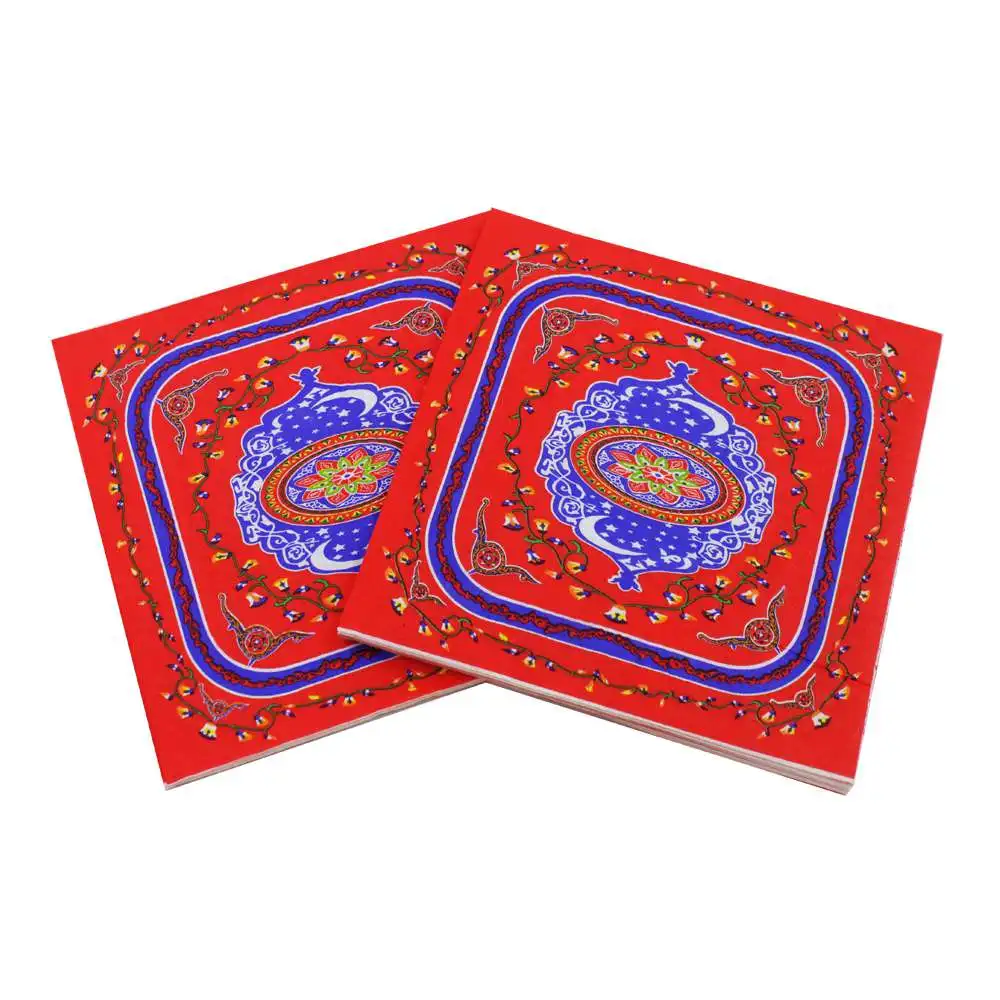 [Rainfoong] Eid al-Fitr бумажная салфетка для украшения Рамадана ислам события и вечерние ткани Servilleta 33*33 см - Цвет: NO 2