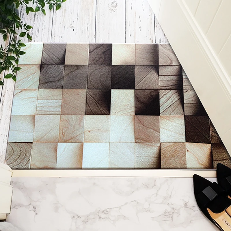 Квадратный кожаный кухонный коврик ins в скандинавском стиле из мрамора дерева и