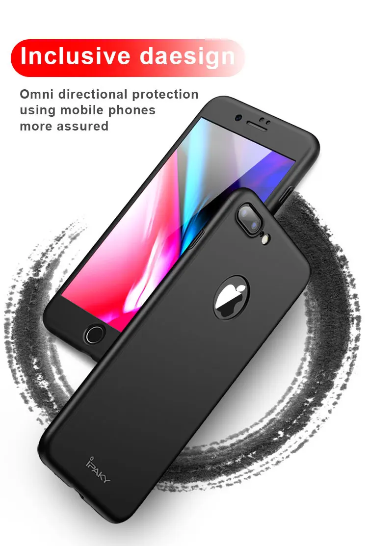 IPaky 360 полная защита чехол для iphone 8 чехол 8 plus для iphone 8 роскошный армированный Тонкий чехол для iphone 8 plus coque 8 plus чехол