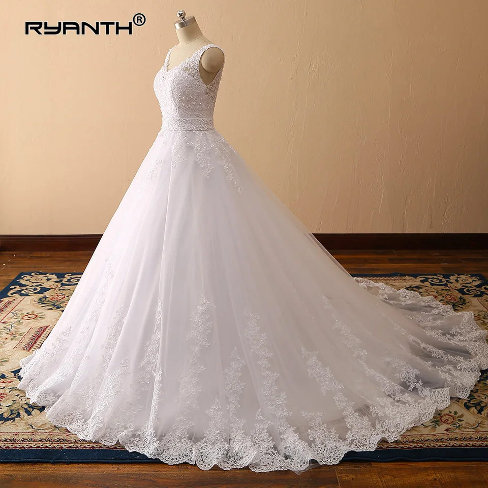 Vestidos de Novia, сексуальное бальное платье на бретельках с v-образным вырезом, свадебное платье, роскошное кружевное платье принцессы, свадебное платье на заказ