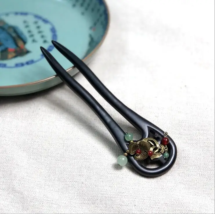 Женская u-образная шпилька для волос из сандалового дерева |