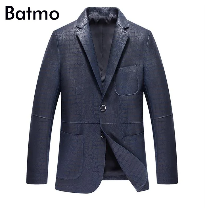 Batmo 2017 новое поступление мужской деловой блейзер из натуральной овечьей кожи