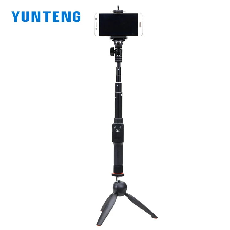 

YUNTENG 2288 + 228 Extendable Selfie Monopod With Bluetooth Remote Selfie Stick Mini Tripod phone clip