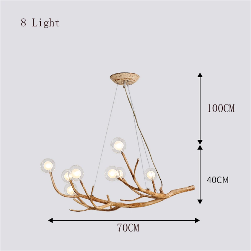 Tree branch chandelier Lighting Bar Restaurant Kitchen Dining room retro chandelier Industrial Loft Vintage Chandelier Lighting - Цвет абажура: 8 Lights