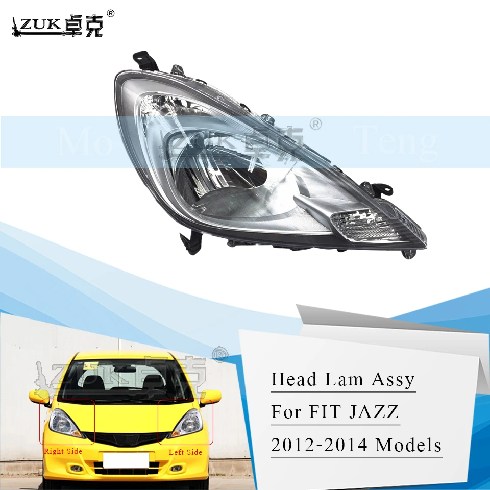 ZUK головной свет лампа автомобильная переднего бампера фары для HONDA FIT JAZZ 2012 2013 GE6 GE8 Замена