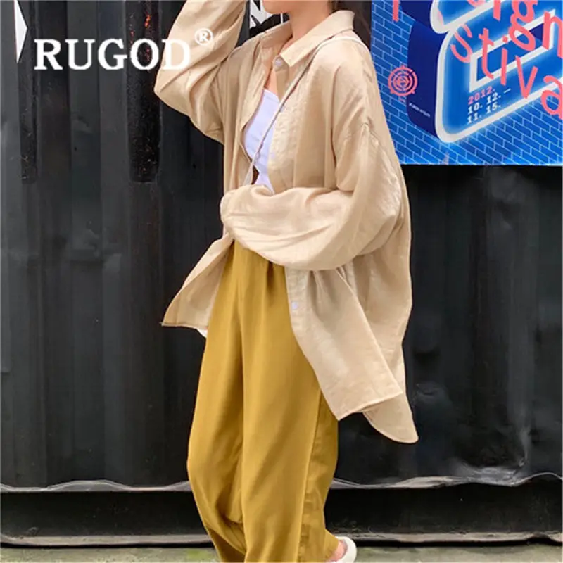 Женская винтажная блузка RUGOD Элегантная с отложным воротником и градиентом bluzki