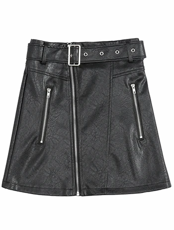 Fitaylor Новый осень зима Для женщин юбка из искусственной кожи Модные байкерские