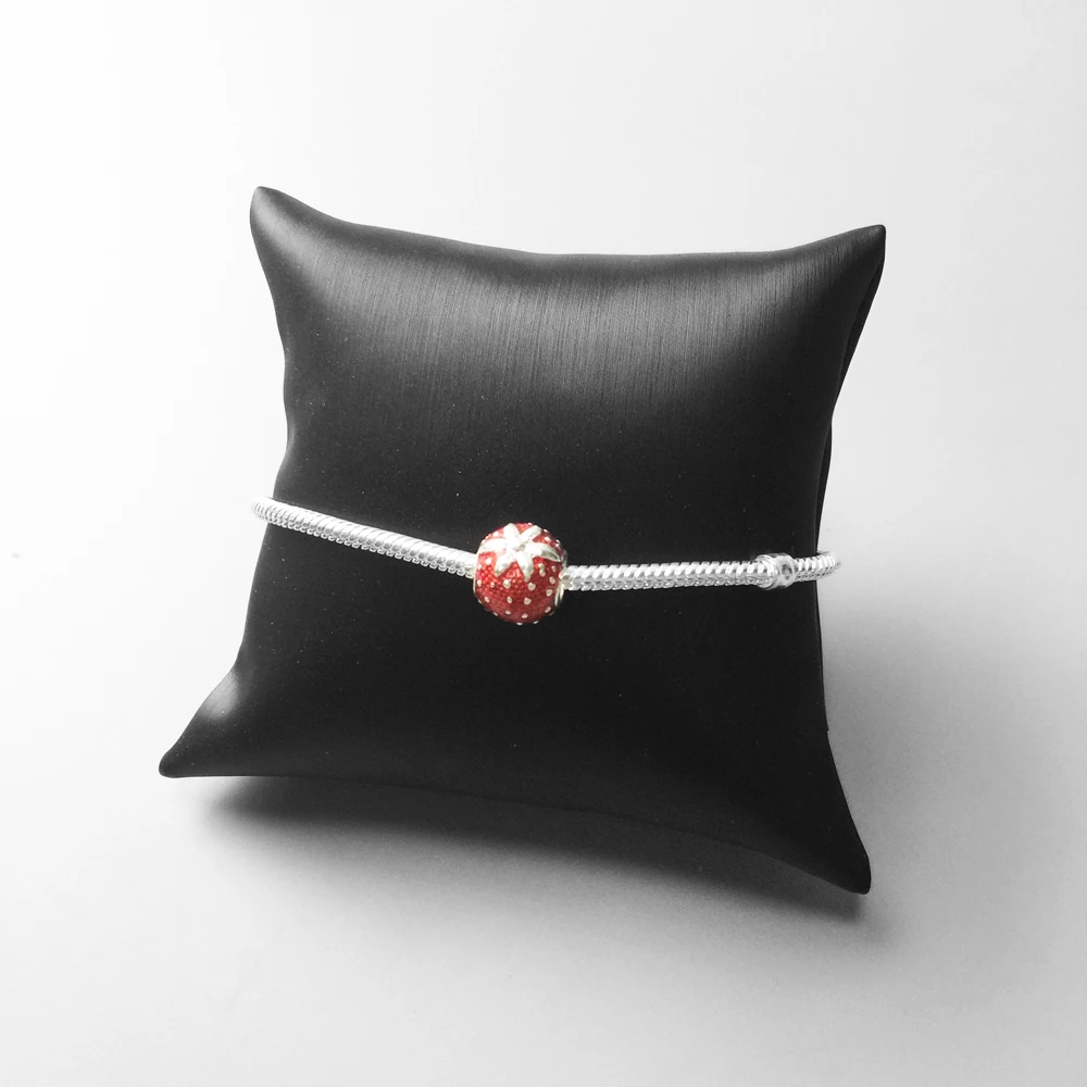 Бусины сделай сам с клубничным шармом отверстием 5 мм новая модная серебряная