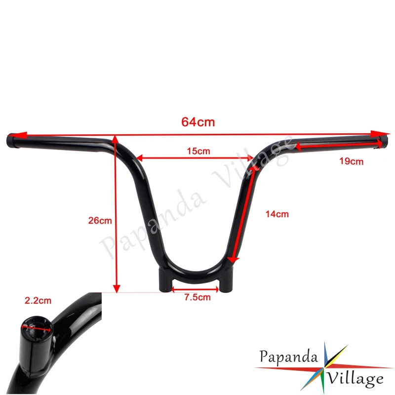 Черный мотоциклетный руль штифта 7/8 дюйма 22 мм XS650 APE 9 5 Руль рукоятки Rise для Yamaha TX650