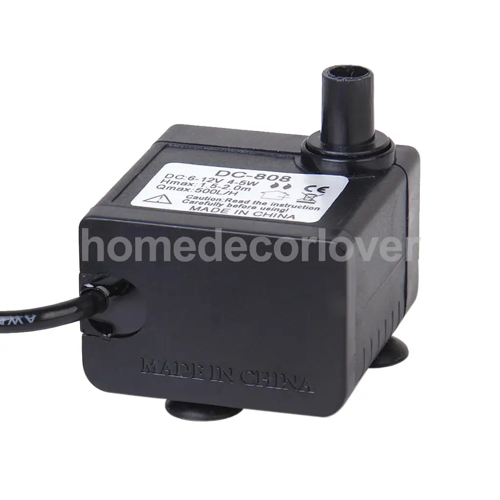 DC 6-12V 5W 500L / H погружной водяной насос аквариумный аквариум фонтанный | Дом и сад
