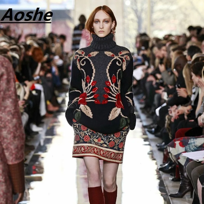 Роскошный дизайнерский шерстяной свитер Женский винтажный трикотажный пуловер