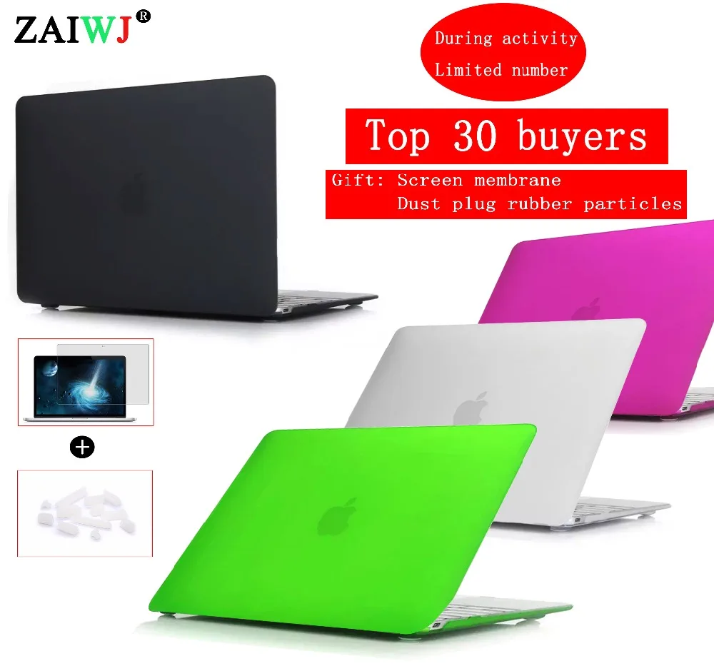 Zaiwj кейс для ноутбука, лэптопа для MacBook Air 13 11 Pro retina 12 13 15 Новые Pro 13 15 дюймов с сенсорной панелью+ Пылезащитная Резина