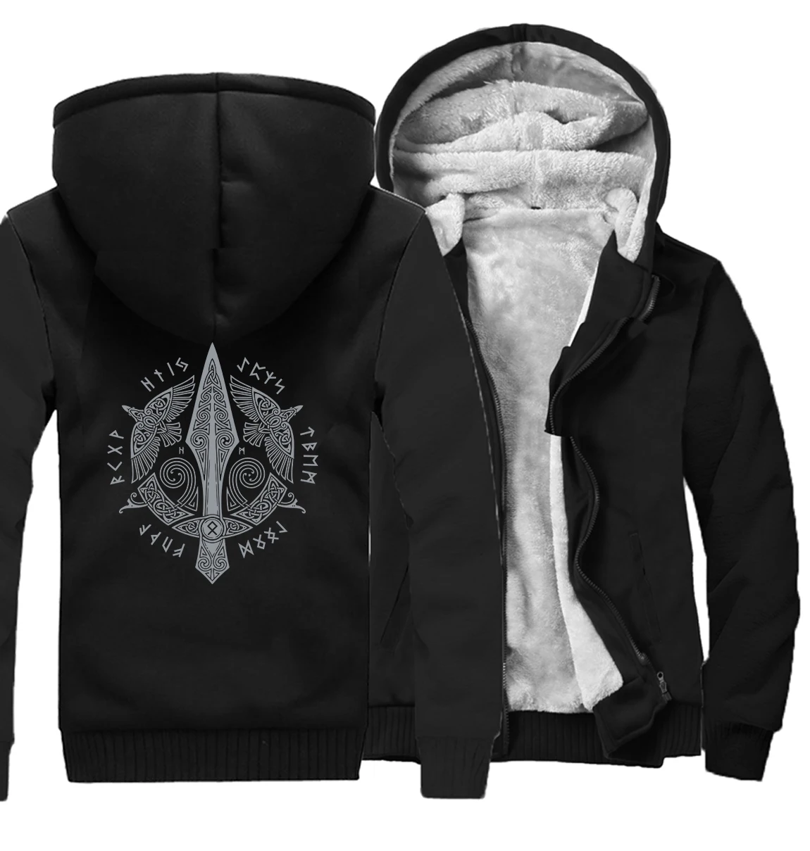 Мужская куртка с капюшоном Odin Viking толстая теплая толстовка длинным рукавом и