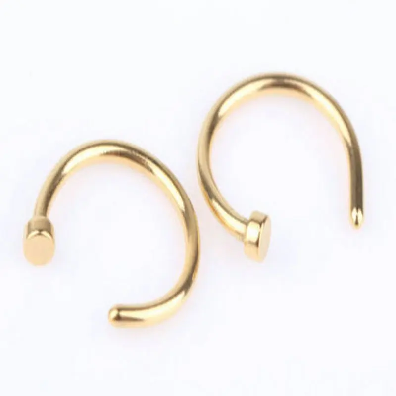 10 шт./лот кольца в нос из нержавеющей стали пирсинг ювелирные изделия 8 видов