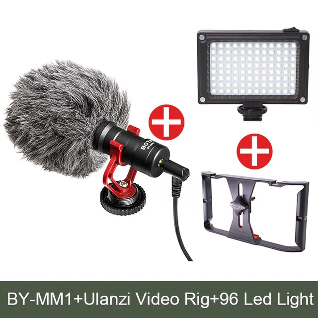 W Video Rig 96 light Boya BY-MM1 камера видео микрофон с телефоном видео Риг стабилизатор, смартфон микрофон для iPhone/Canon Nikon DSLR Smooth 4 Q - Цвет: W Video Rig 96 light