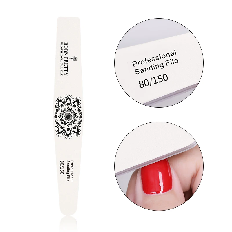 Sanding File BORN PRETTY 1 шт. 80/150 шлифовальный бафик для ногтей Полировка буфера шлифовальный зернистый блок Педикюр Маникюр Инструмент для ногтей - Цвет: Sanding File