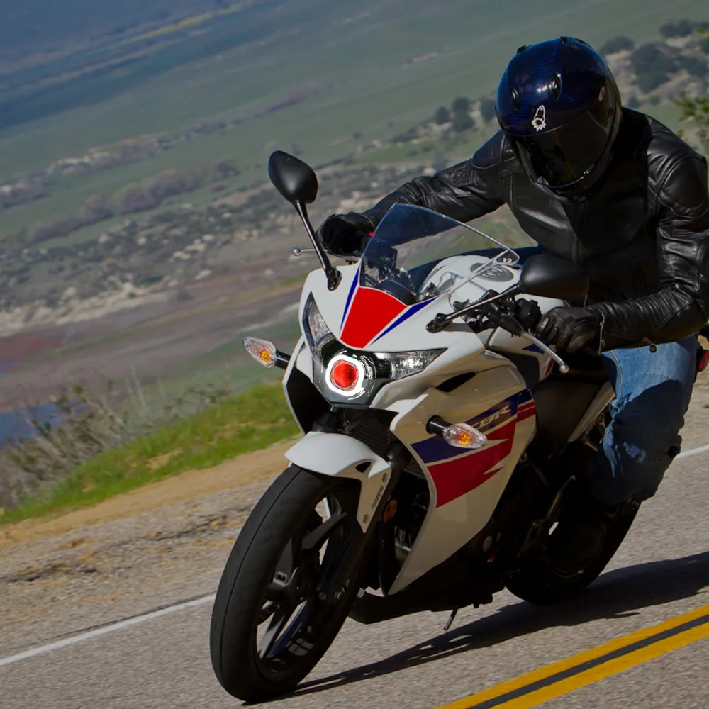 Передние фары для мотоцикла Honda CBR250R 2011 2012 2013 красный "Глаз демона"55 Вт