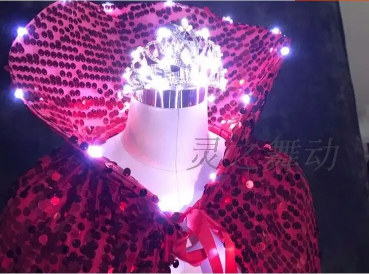 Бесплатная доставка светящаяся накидка для костюма светодиодное освещение