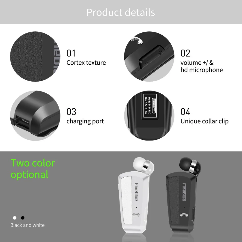 Fineblue F990 беспроводные Bluetooth наушники с зажимом для шеи телескопического типа бизнес Спорт стерео наушники виброизнос Новинка