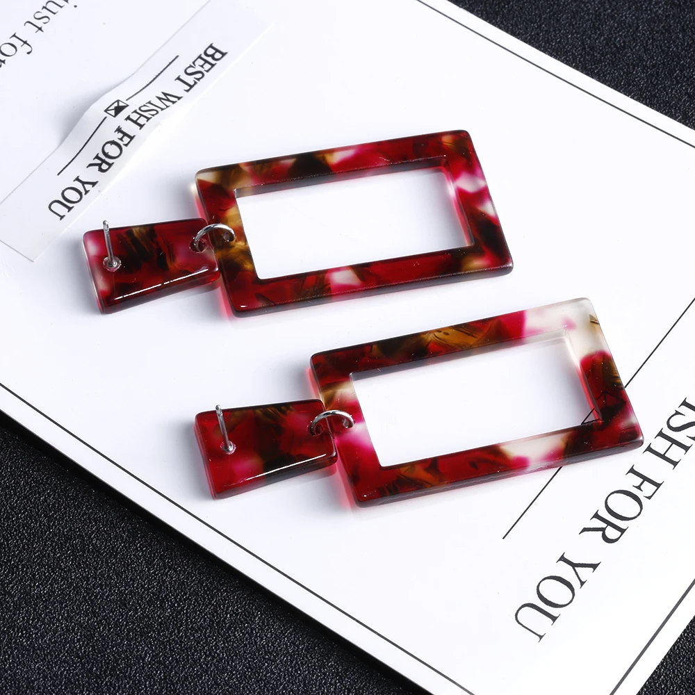 VIVILADY New Colorful Square Acrylic Dangle Earrings Women Geometric Brincos Bijoux Acetic Acid Jewelry Summer Party Gifts | Украшения и