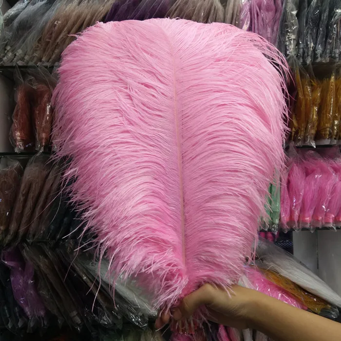 Pink Лидер продаж 100 шт. Красивая 14-16 дюйм(ов)/35-40 см 11 Цвет страусиное перо DIY ювелирные украшения/ свадебное торжество - Цвет: Pink