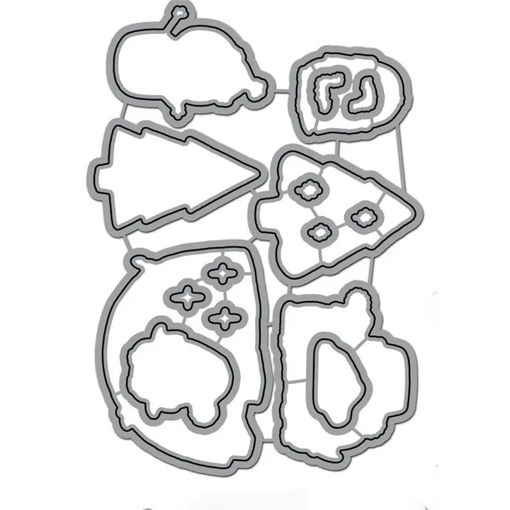 Dies Eastshape Snowman House Penguin Clear Stamps and Metal Cutting Dies Scrapbooking for New Craft Dies Set Embossing Stencils - Цвет: Dies