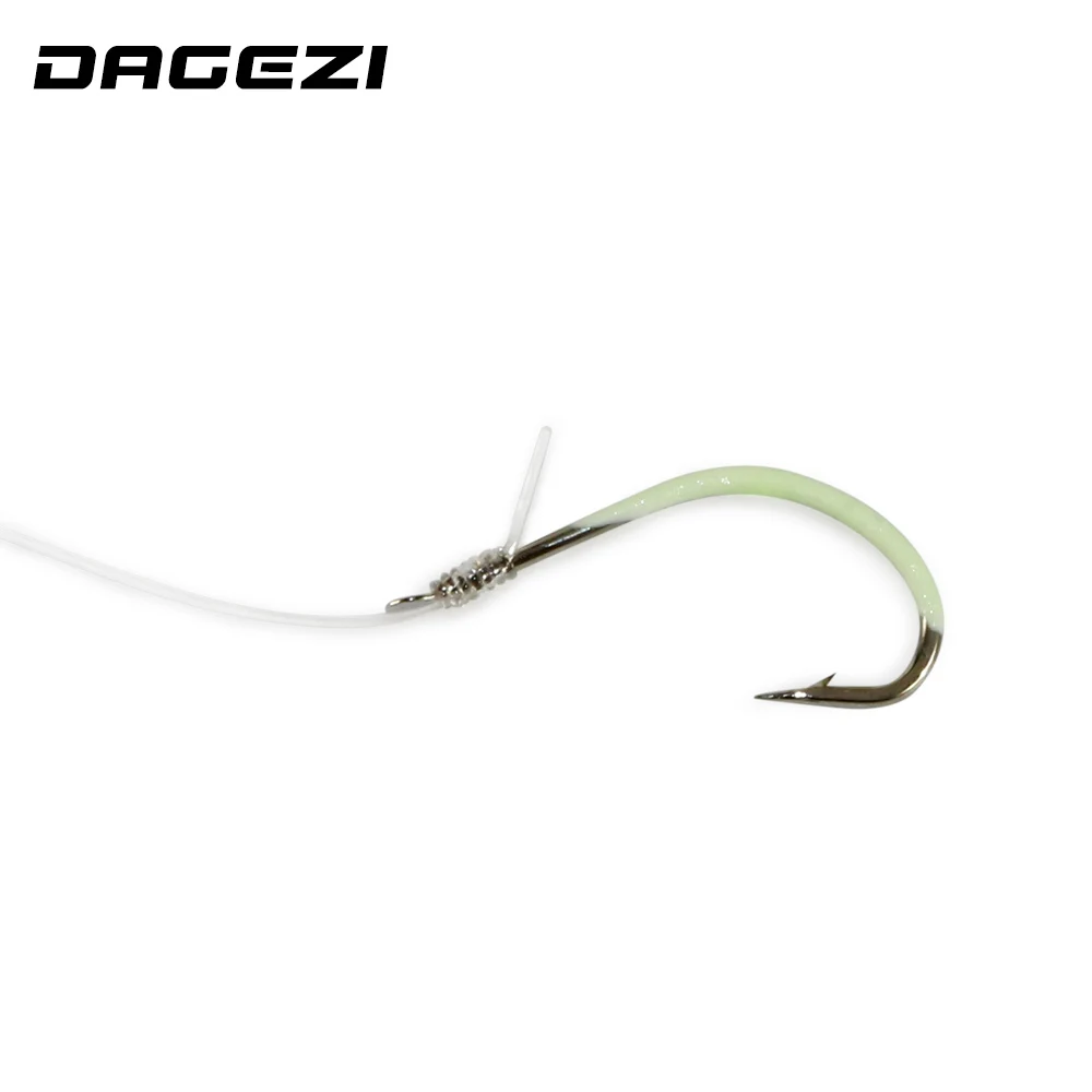 DAGEZI 30 шт./упак. светящийся рыболовный крючок 12 18 # с бородкой аксессуары для