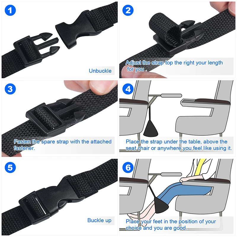Foot Rest Portable Travel Footrest Flight Carry-on Foot Rest Office Feet Rest Leg Hammock Travel Accessories Footrest Hammock