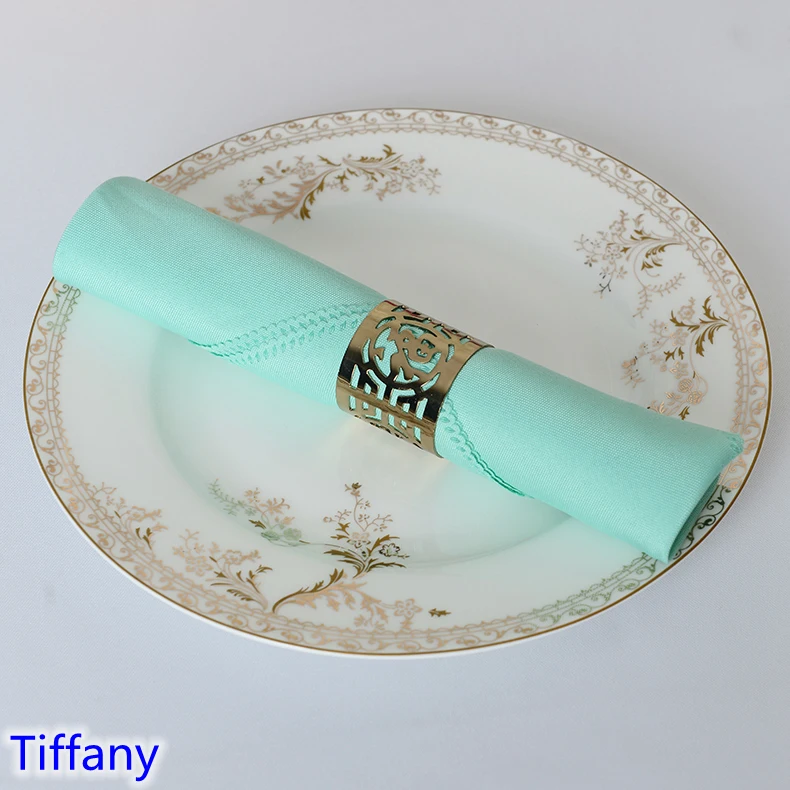 

Napkins Tiffany colour plain polyester Napkins for wedding hotel and restaurant table decoration wrinkle and stain resistant