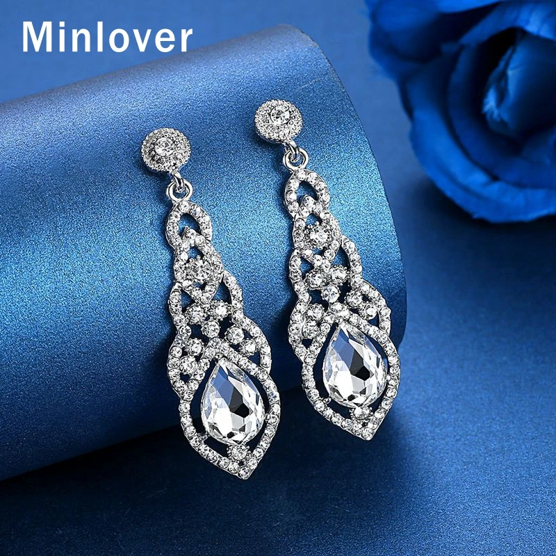 Minlover классический стиль свадебные ювелирные изделия Слезы кристалл браслет