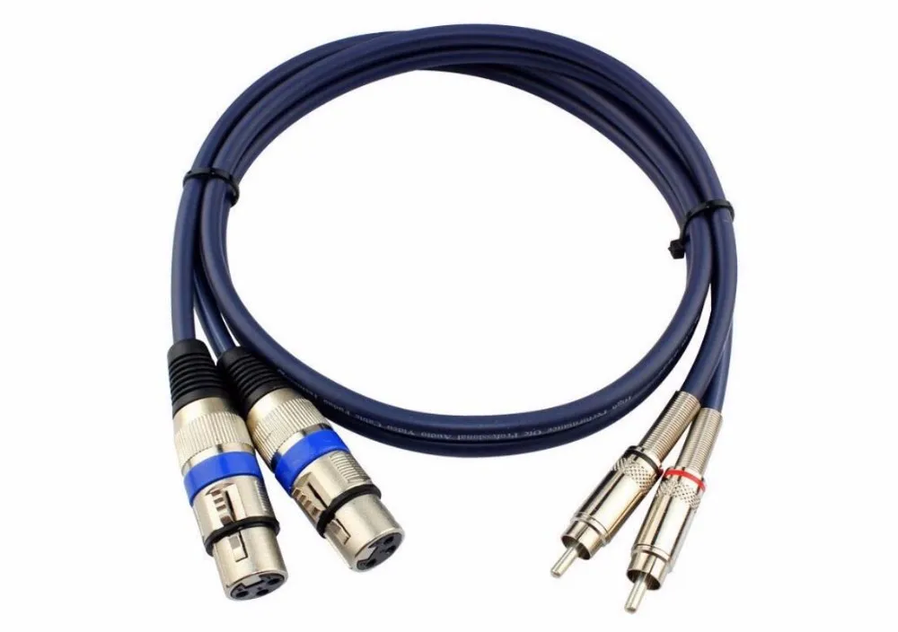 Аудио кабель двойной XLR мать к RCA Усилитель мощности линии mixer JSJ 205 Прямая