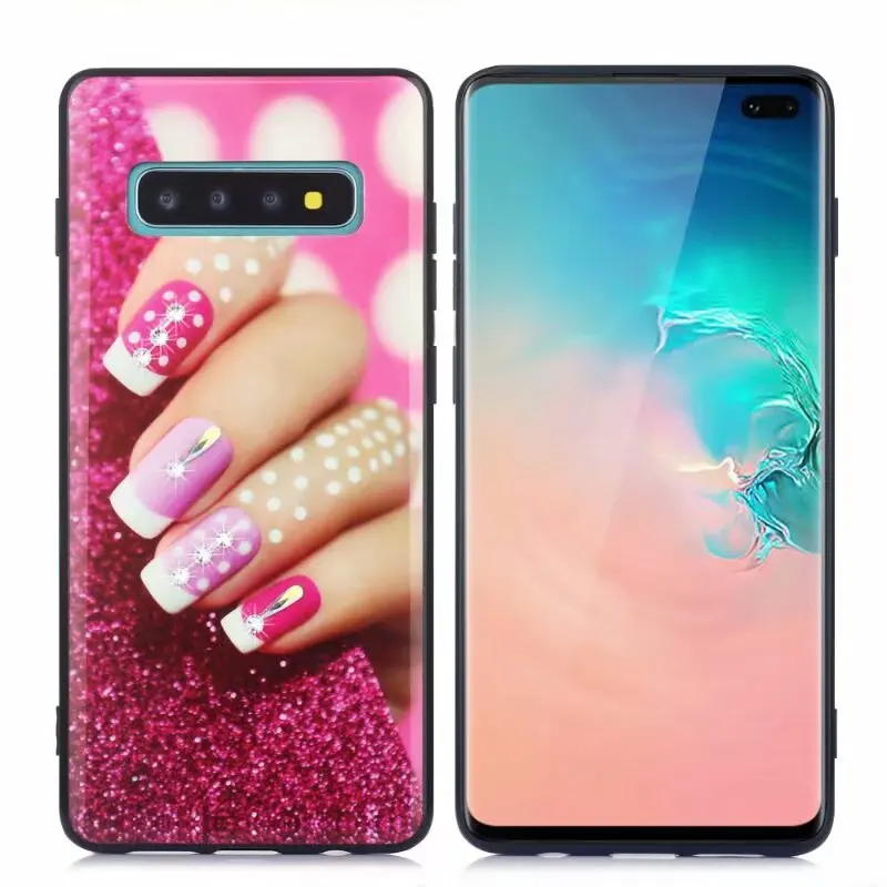 Плотный чехол для samsung Galaxy S10 + Капа Роскошные модельные туфли со стразами палец с