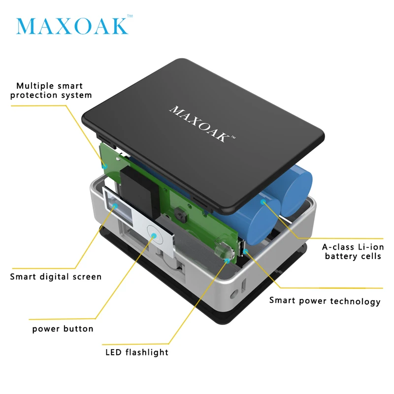 Внешний мини аккумулятор MAXOAK 5200 мАч портативное Внешнее зарядное устройство с