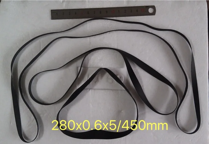 

Fold length:450mm Width:5mm thickness:0.6mm Black Glue Phonograph Drive Belt Mechanical Equipment Crafts Flat Belt Recorder