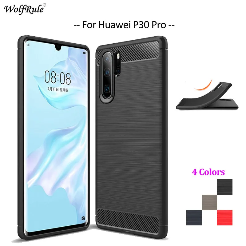 

Carbon Fiber Phone Case For Huawei P30 Pro Case Soft TPU Back Cover For Huawei P30 Pro Rugged Protective Phone Bumper 6.4''