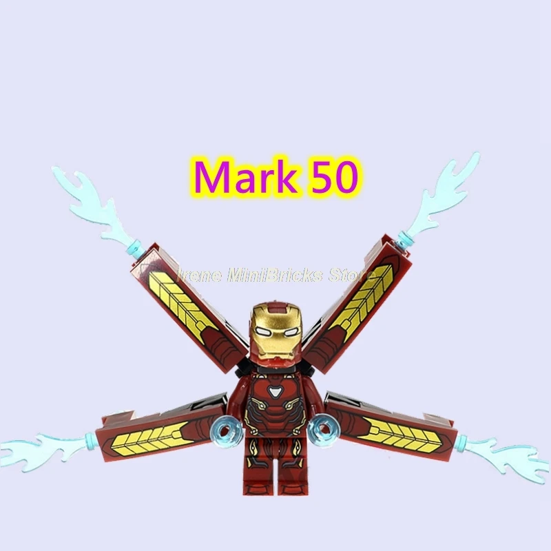 Mark 50 Тони Старк Железный человек Марк 85 эндшпиль Marvel мстители Супер Герои фигурки перец Железный человек строительные блоки кирпичи игрушки для детей - Цвет: Mark 50