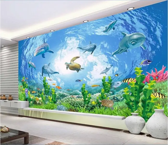 3D обои на заказ фотообои для подводного мира мечты рыбы фон телевизора стен 3 d