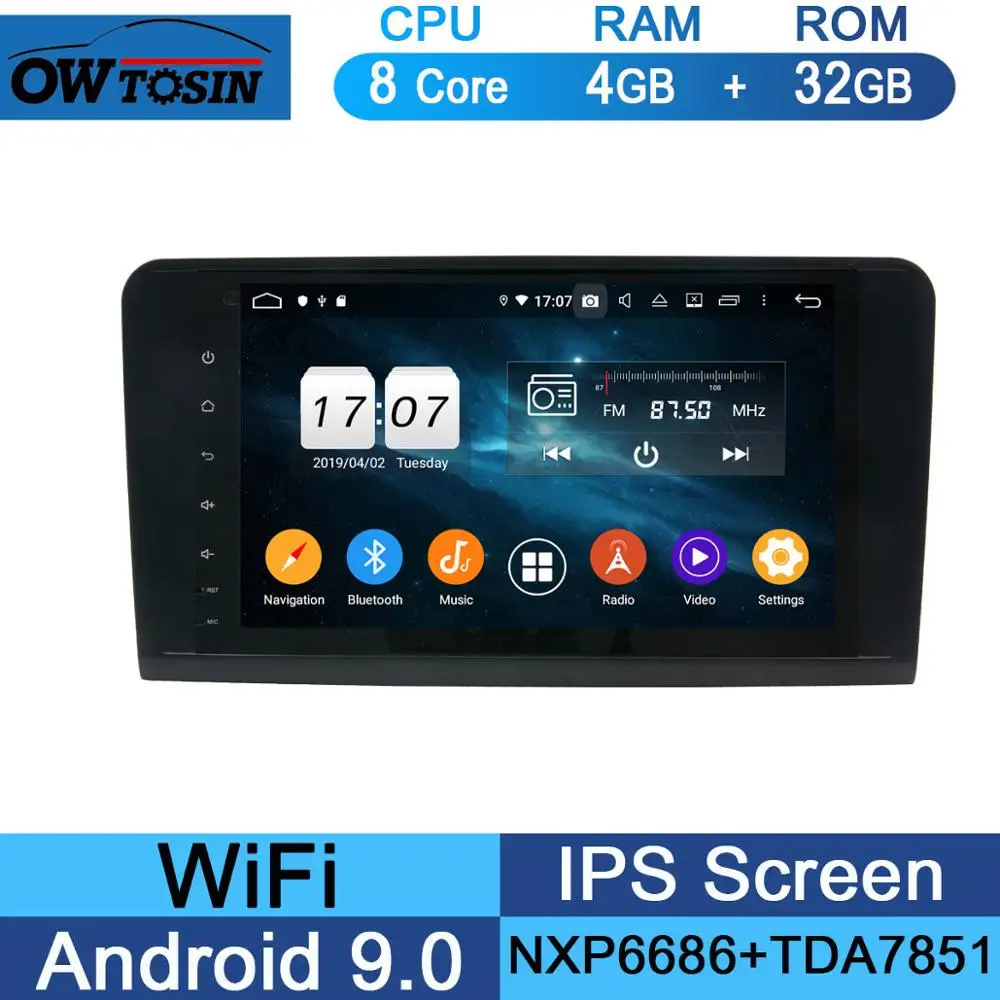 32G " ips Android 9,0 8Core 4G+ 64G Автомобильный dvd-плеер для Mercedes Benz ML GL Class W164 X164 ML350 ML500 GL350 GL450 GPS стерео радио - Цвет: 32G