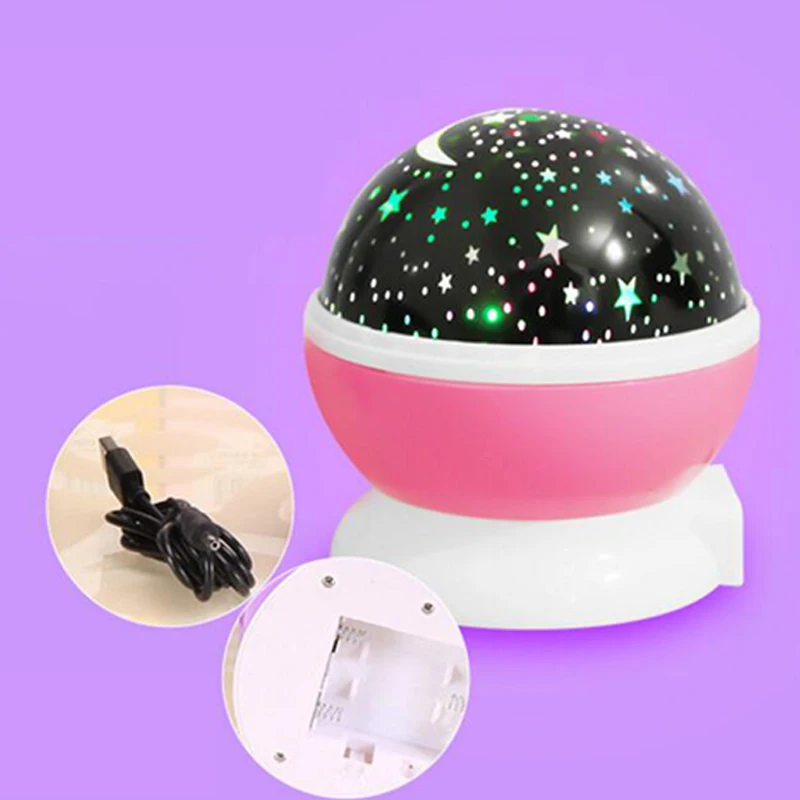 USB LED ночник Луна лампа звездное небо автоматический вращающийся проекционный