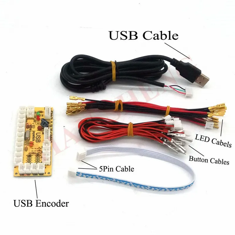 2 игрока DIY аркадный джойстик светодиодный комплект игровой USB-контроллер