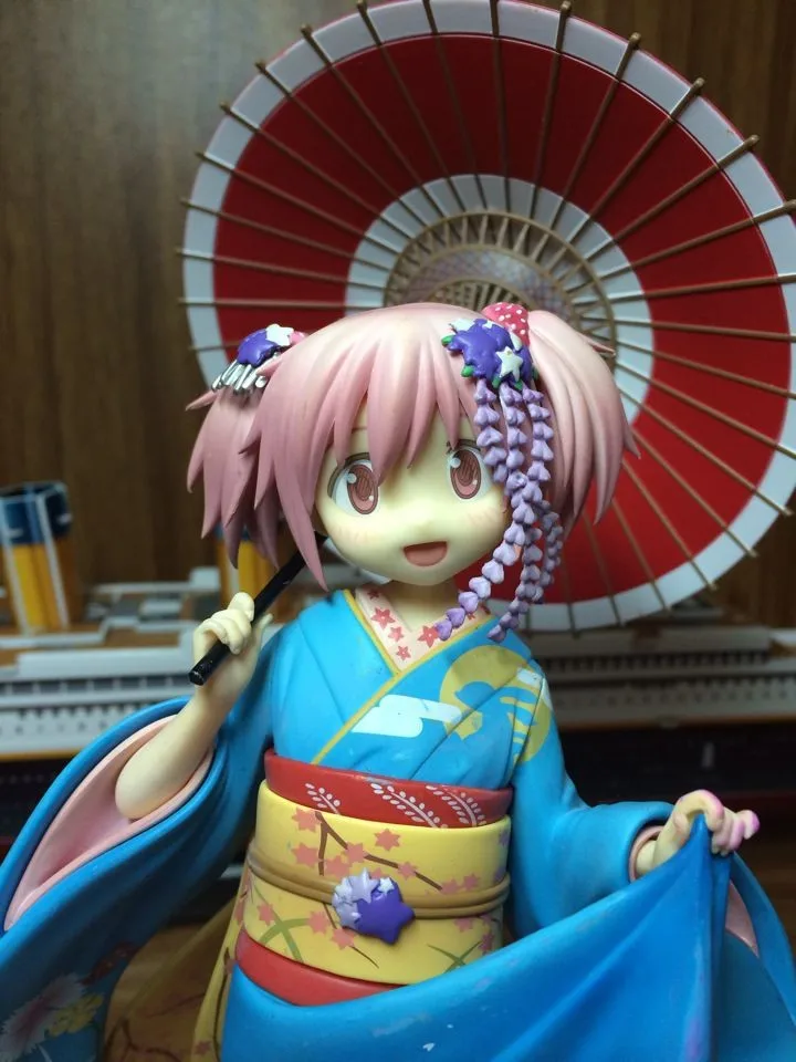 Японское аниме фигурка Puella Magi Madoka Magic Kaname Madoka кимоно Ver 22 см ПВХ 1/8 Масштаб Модель Коллекция Kawaii Девушка Кукла