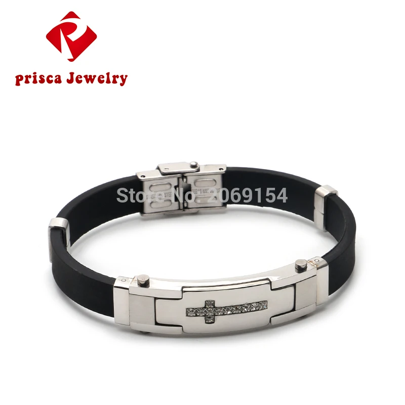 Мужские ювелирные изделия с крестиком браслет очаровательный силиконовый