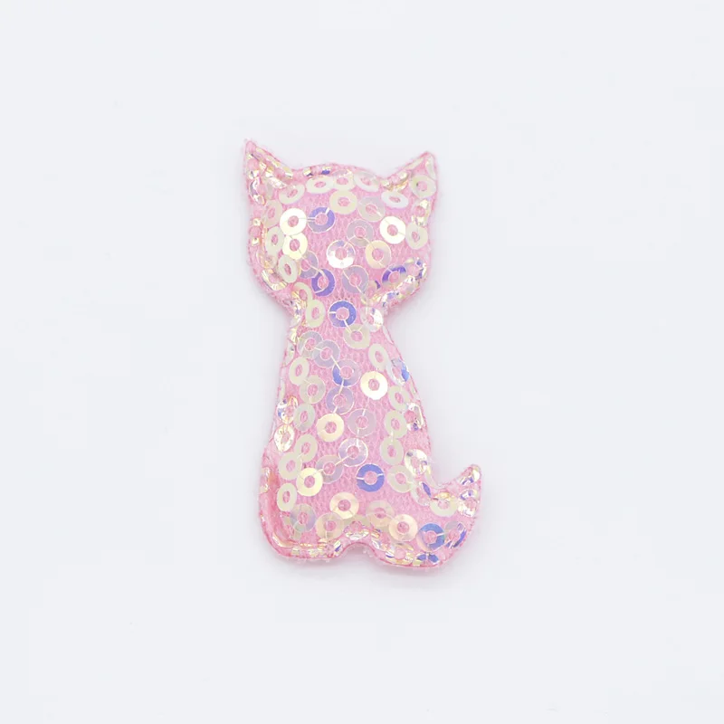Watermelon Red 12 шт. 32*42 мм блестки Kawaii Cat аппликации мягкие для DIY детские заколки для волос лента Декор Аксессуары игрушки одежда патчи H37 - Цвет: Watermelon Red