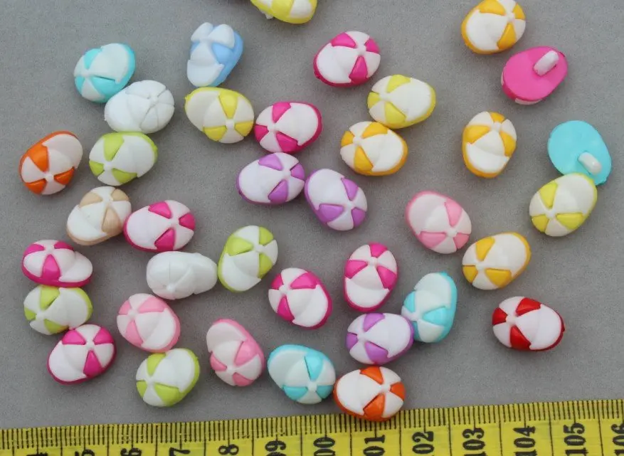 

1000 pcs baseball cap plastic shank Children Candy Buttons 15mm in mixed colors combined kitsch kids button